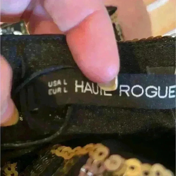 Haute Rose sequined mini skirt. NWT Size Large. - Picture 3 of 5